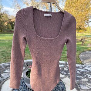 Abercrombie & Fitch Women's Square Neck Bodysuit in Brown